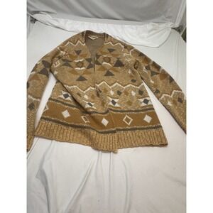 Savannah Jane Southwestern Aztec Sweater Size Small Yellow Rodeo Cowgirl Western
